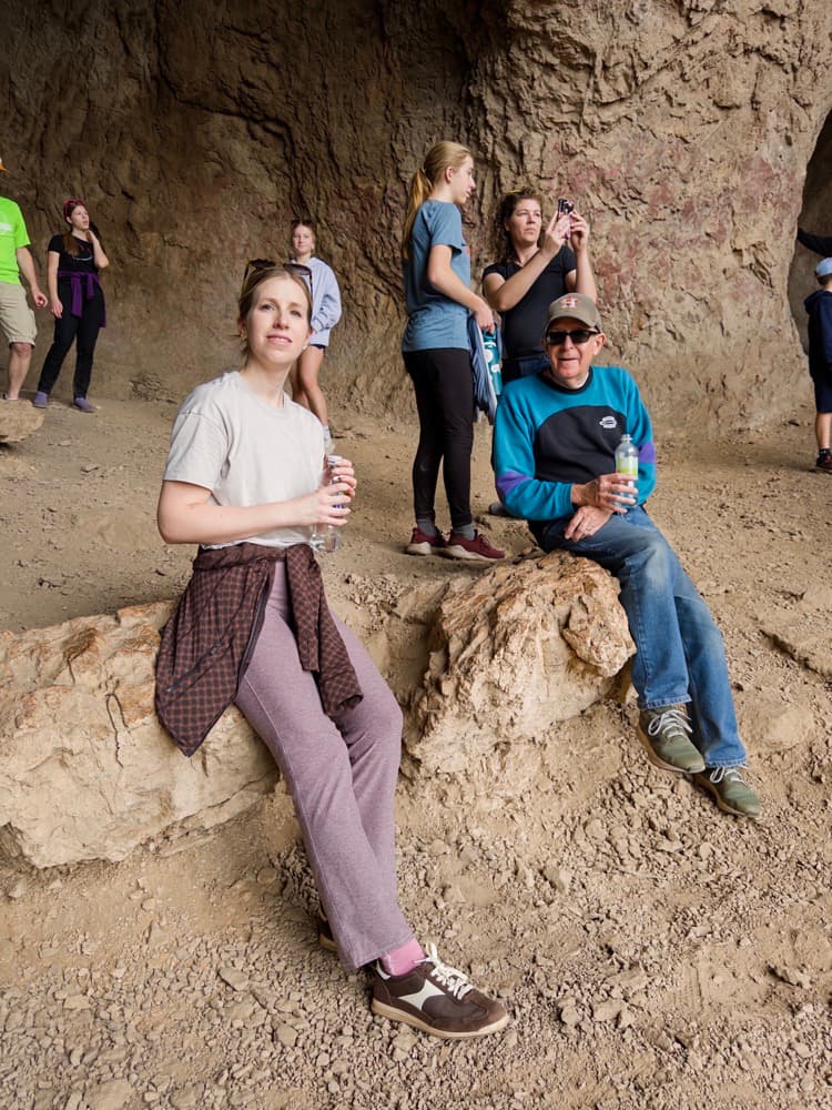 Family resting during the El Paso hike