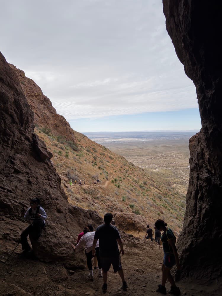 Hiking through a canyon in El Paso