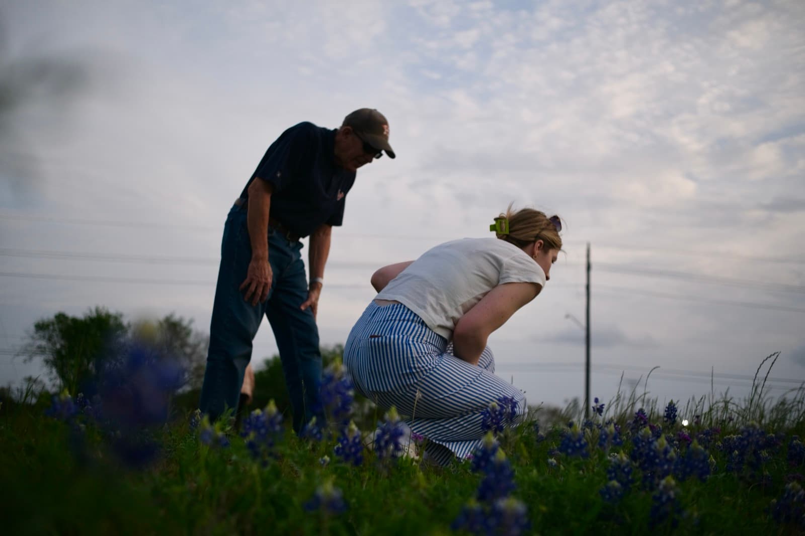 Jill among Texas bluebonnets